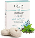 Car Diffuser Refill Set, Aroma Travel | Bergamot Mint Eucalyptus Notes, 2 Ceramic Inserts, Fits Vent Clips, 4-Week Diffusion, Made in France