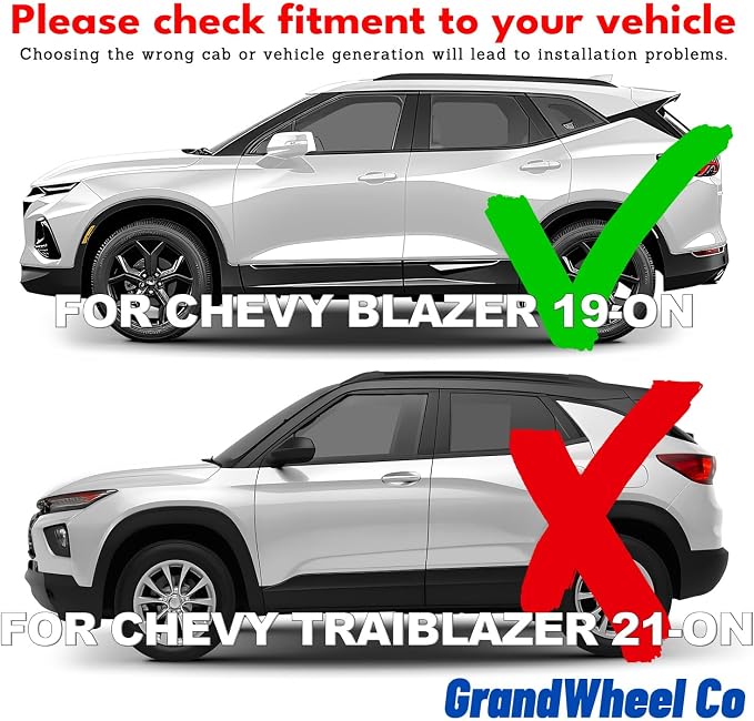 Window Deflectors Smoke Tinted In-Channel Side Window Vent Visor Deflectors Rain Guards Compatible with Blazer 2019-2026 - 4pcs. GW0706