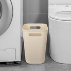 Plastic Small Bathroom Trash Can Wastebasket, 3.5 Gallon, Beige | Compact Sturdy Garbage Can for Bathroom, Laundry Room, Kitchen, Office, Kids Room, Dorm, Durable, Easy to Clean