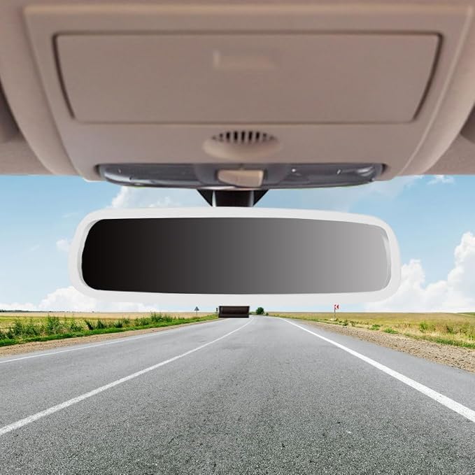 YoRise Car Rear View Mirror Protector Frame, Rearview Edge Cover (White) | Car Rearview Mirror Cover, Car Mirror Decoration Protector Accessories for Most Cars