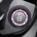 Car Bling Crystal Rhinestone Engine Start Ring Decals, 2 Pack Car Push Start Button Cover/Sticker, Key Ignition Knob Bling Ring, Sparkling Car Interior Accessories for Women (Double Purple)