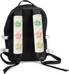 Soft Auto Seat Belt Cover Seatbelt Shoulder Pad Cushions 2 PCS for a More Comfortable Driving Universal Fit for All Cars and Backpack Off-White Knitted Flower (Green & Pink)