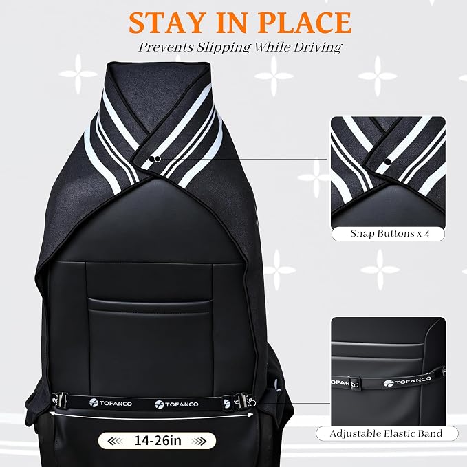 Car Seat Cover Towel for Front Seats Non-Slip with Headrest Pocket & Strap | Universal Fit for Cars Truck SUV|Car Seat Hoodie & Phocho Perfect After Gym Workout, Beach,Yoga and Running|Anti-dog Scratch