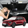 Windshield Sunshade for Kia NIRO 2017-2022 Sun Shade Car Windshield Upgrade 4 Layers Blocks UV Rays Custom Fit EV9 Car Window Shades Front Windshield Sun Visor Keep Cool Foldable Car Accessories