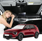 Windshield Sunshade for Kia NIRO 2017-2022 Sun Shade Car Windshield Upgrade 4 Layers Blocks UV Rays Custom Fit EV9 Car Window Shades Front Windshield Sun Visor Keep Cool Foldable Car Accessories