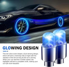 6 PCS LED Tire Valve Stem Cap Lights, 360 Degree Visibility Rotating Flash, Waterproof Wheel Lights for Trucks, Cars, SUVs (Blue)
