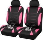 Waterproof Car Seat Covers Front Seats Only with 5mm Composite EVA, Neoprene Car Seat Cover Separate Headrest Cover, Quick Setup Universal Fit for Car SUV Trucks,Airbag Compatible Black Pink