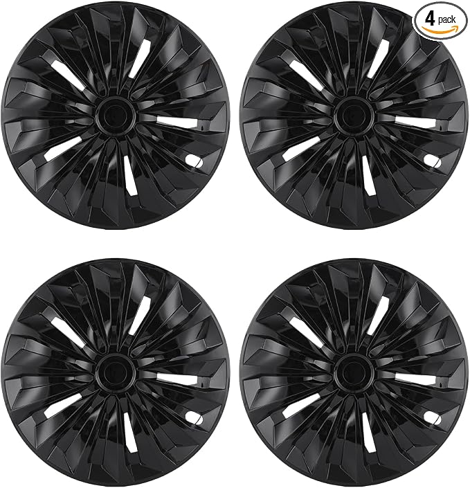 Hubcap Wheel Covers Hub Caps 15 Inch Set of 4 Black Universal Wheel Rim Cover R15 Stylish Car Decor Wheel Covers for Toyota Camry Nissan Mazda (TT Black, 15 inch)