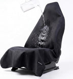 Car Seat Cover Protector, Waterproof Sweat Towel Seat Cover for Gym, Sports, Beach, Universal Front Seat Cover for Cars, Trucks, SUVs, Leather Seats(Black)