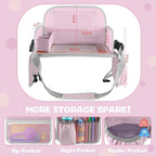 Kids Travel Tray for Toddler Car Seat, Toddler Gift for Girl Activities with Dry Erase Board & iPad Holder Stand,Road Trip Essentials Accessories Lap Tray for Girl as Birthday Gift,LightPurple