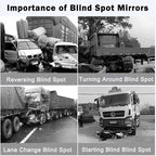 2Pcs Large Stick-on Blind Spot Car Mirror, 3.75 Inch Non-Adjustable Big Round Convex Rear View Mirrors, HD Glass Blindspot Convex Rearview Mirror for Car, an, SUV and Trucks