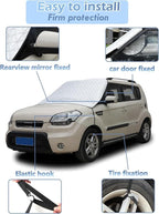 Car Windshield Snow Cover Compatible with Kia Soul 2010-2023 2024 2025+, Windshield Cover for Ice and Snow, 4-Layer Protection for Snow, Ice, UV, Frost Wiper & Mirror Protector, Sunshade Cover