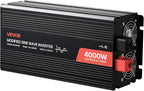 4000W Power Inverter, 12V DC to 120V AC Modified Sine Wave Inverter, Solar Car Charger Converter with LCD Display, Remote Control, 2 USB Ports, 4 AC Outlets, Type-C Port, for RV, Truck Outdoor