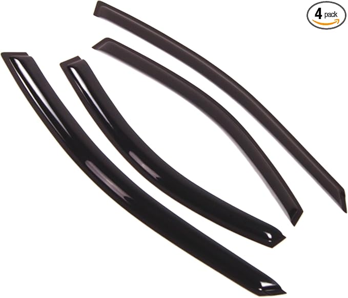 Outside Mount Window Vent Visors Rain Guards Compatible with Chrysler Cirrus 1995-2000 | Side Window Wind Deflectors Rain Shields | Smoke Tinted, 4 Pcs Set, DGWV-088-2