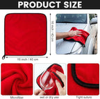 60 Pcs Red Microfiber Towels: 16"x16" Microfiber Drying Towels Bulk Micro Fiber Car Cleaning Cloth for Cars Drying Washing Polishing Cleaning Household Supplies