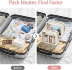 Clear Makeup Bag - TSA Approved Toiletry Bag for Carry-on & Checked Luggage, Water Resistant Car Storage Organizer with Reinforced Seams