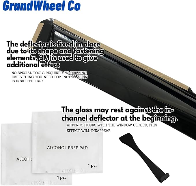 GrandWheel Window Deflectors Smoke Tinted in-Channel Side Window Vent Visor Deflectors Rain Guards Compatible with Explorer 2011-2019 - 4 pcs. GW0841