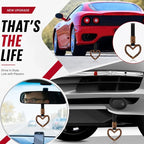 Leopard Heart Car Handle Strap Drift Charm Car Accessories for Women Cheetah Rear Bumper Warning Ring Decor for Auto Bus Subway Interior Exterior Decorations(Leopard, Heart Style)