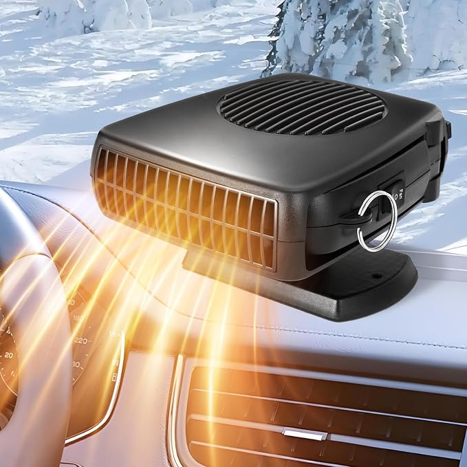Portable Car Heaters for Vehicle,12V Car Heater that Plugs into Cigarette Lighter,360° Rotatable Windshield Defroster 200W Fast Heating in 60s Portable Heater for Car,RV,SUV
