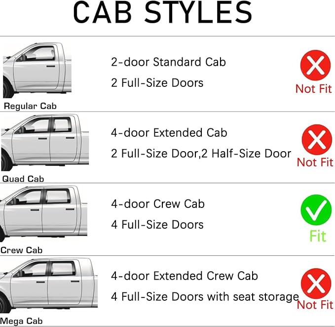 in-Channel Truck Window Visors Rain Guards Side Window Deflectors & Visors for Ram 1500 Crew Cab 2019-2025, Vent Shade Wind Deflectors 2020 2021 2022 2023 2024 194806 4-Pieces Set