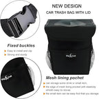 Car Trash Can with Odor-Trapping Lid & 100% Leakproof Liner, Multipurpose Hanging Organizer for SUV & Truck, Keep Vehicles Clean on Family Road Trips