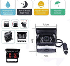 7" Backup Camera with Monitor Kit, Waterproof 18 IR LED Night Vision Reverse Camera + Rear View Monitor Vehicle Parking System for RV Bus Trailer Truck (65ft 4-Pin Aviation Video Cable)