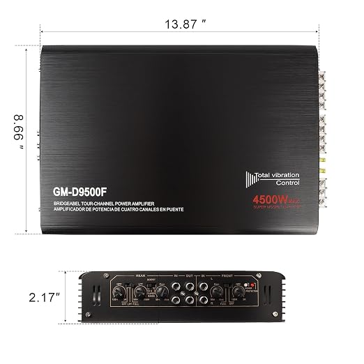 Car Power Amplifier 4-Channel Amplifier Stereo Audio Amp 12V Class A/B (4 Channel - 13.78 inch)