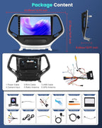 4+64G Android Car Stereo for Jeep Cherokee Sport 2014 2015 2016 2017 with Wireless Carplay/Android Auto - 10 Inch HD Touchscreen Radio with 32EQ DSP/5G WiFi/GPS/SWC + AHD Rear View Camera