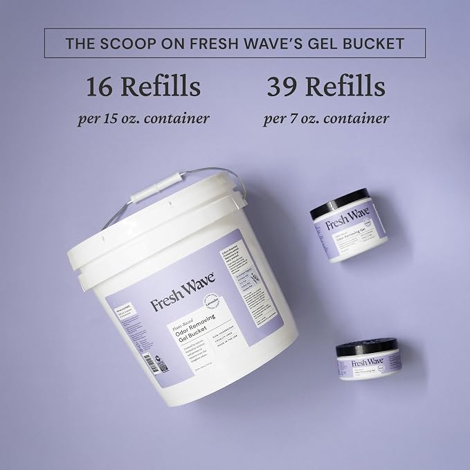 Odor Removing Gel Bucket, 15.5 lb. (248 oz.) | Lavender Scent Refill | Odor Absorbers for Home | Safer Odor Relief | Natural Plant-Based Odor Eliminator | For Cooking, Trash & Pets