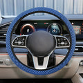 Elastic Stretch Steering Wheel Cover, Anti-Slip, 15inch, Blue | Microfiber Odorless Breathable Ice Silk Car Steering Wheel Protector, Easy Carry, Warm in Winter & Cool in Summer