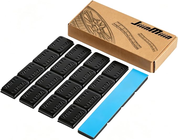 Upgraded Wheel Weights 1/2oz, 0.5oz, Black - 24PCS Adhesive Stick on Wheel Weights, 12oz/Box, Perfect for Cars/Trucks/SUVs/Motorcycles
