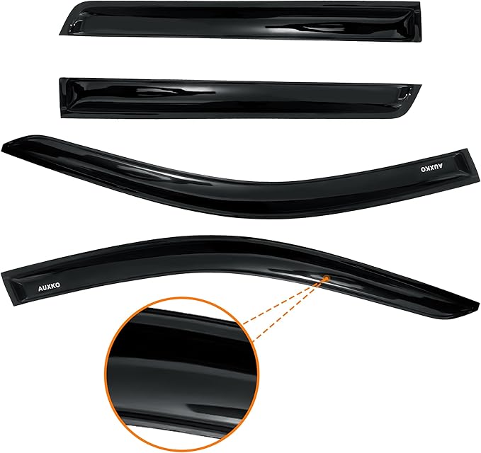 in-Channel Rain Guards for Nissan Frontier Crew Cab 2022-2026 | Shatterproof, Easy Install, Extra Durable, Fits Great, High Quality, Black Auto Accessories, Side Window Deflector & Visors