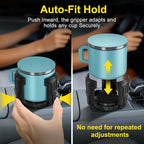 Cup Holder Expander (Adjustable Holder & Base, Auto-Fit Hold, One Button Open), Car Cup Holder Expander for Yeti, Hydro Flask, Nalgene, Owala, Bottles in 2.6"- 4.8" (2 Pack)