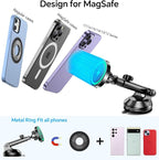 for MagSafe Car Mount Charger【Ultra Magnet】 Magnetic Phone Holders for Your Car Charger【Windshield+Vent+Dash】 Magnetic Wireless Car Phone Holder Charger Car Mount for iPhone 17 (Carbon Fiber)