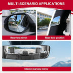 Blind Spot Car Mirror，Asymmetric Fan Shaped HD Glass Frameless Convex Rear View Mirror with wide angle Adjustable Stick for Cars SUV and Trucks, Pack of 2