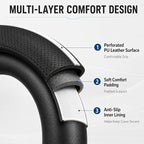 Car Steering Wheel Cover Full Surround - Soft Breathable Anti-Slip Heavyweight Safety Cover, Thick Cushioned Sports Style Universal Fit for Auto Truck SUV (Black/White)