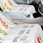 Car Seat Towel Covers with Storage Bag, 63 x 32 Inch Universal Non Slip Waterproof Sweat Protector for Car Truck, Gym Swimming Running, Machine Washable(2 Pack,Christian Floral)