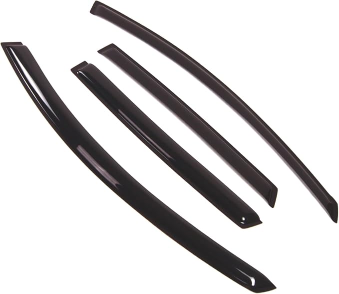 WD2-385 Dark Smoke 4 Pcs Set Window Visor (Outside Mount) Deflector Rain Guard Compatible with 2008-2010 Saturn Vue