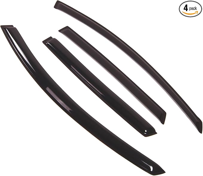 Outside Mount Window Vent Visors Rain Guards Compatible with Saturn Vue 2008-2010 | Side Window Wind Deflectors Rain Shields | Smoke Tinted, 4 Pcs Set, DGWV-385