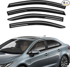Rain Guards Fit for Toyota Corolla Sedan 2019 2020 2021 2022 2023 2024 2025 2026, Tape-On Extra Durable Side Window Sun Rain Guard 2019-2026 Corolla Visor Deflectors Black 4 PCS