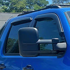 Window Rain Guards for 02-06 Escalade ESV/EXT,Suburban Avalanche Yukon XL | 01-06 Silverado/Sierra 1500/2500/3500/1500HD/2500HD,Only Crew Cab, Window Deflectors, Vent Visor, Sun Shades, Car Accessories