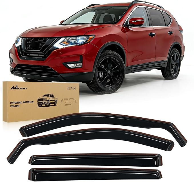 in Channel Rain Guards for Nissan Rogue S SV SL(Not fit Sport Model) 2014-2020 Original Window Deflectors, Vent Window Visors-4PCS