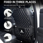 2 Pack Universal Car Kick Mats Back Seat Protector with Storage Pockets, Premium Leather Car Seat Back Cover Protector Waterproof Scratch-Resistant Easy Clean