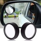 x Blind Spot Mirror, 2'' Black Round HD Glass Convex Rear View Mirror, 360° Rotate Wide Angle, Universal for Car SUVs Truck Motorcycle(2 Pcs)
