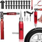 Tubeless Tire Puncture Repair Kit with Mushroom Plug, Repairs punctures and Flat Tires for Motorcycles, Cars, Trucks, ATVs and Tractors