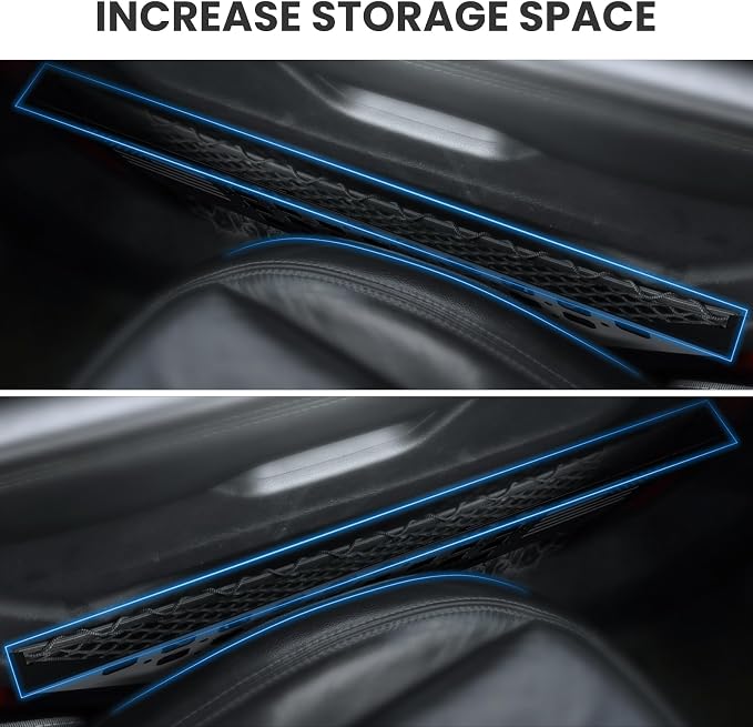 Metal Front Door Pocket Storage Box for Jeep Wrangler JL JLU 4XE 2018-2026 & Gladiator JT 2020-2023 2024 2025 2026 Accessories Door Organizer Storage (Not for Power Seats), Flat Flag, 2PCS