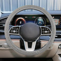 Elastic Stretch Steering Wheel Cover, Anti-Slip, 15inch, Grey | Microfiber Odorless Breathable Ice Silk Car Steering Wheel Protector, Easy Carry, Warm in Winter & Cool in Summer