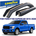 Goodyear Shatterproof in-Channel Window Deflectors for Ford F150 2015-2020 SuperCab (fit for Ford F250-F550 17-25) Rain Guards,Window Visors for Cars,Vent Deflector, Car Accessories, 4pcs - GY003419LP