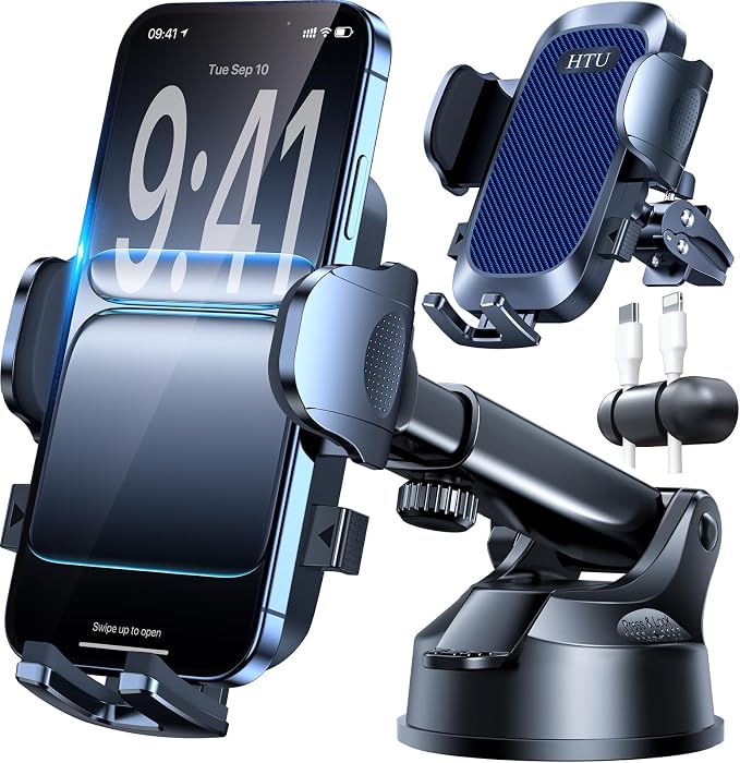 【Upgraded Strongest Suction & Pro Military-Grade】Ultimate Car Phone Mount【360°Rotatable Suction】Cell Phone Holders Truck Stand for Dashboard Windshield Vent for iPhone 17 Pro Max 16 Samsung,Navy Blue