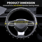 Skull Pattern PU Leather Steering Wheel Cover, Non-Slip Neoprene Lining, Universal Fit 14.5-15 Inch for Car, Truck, SUV